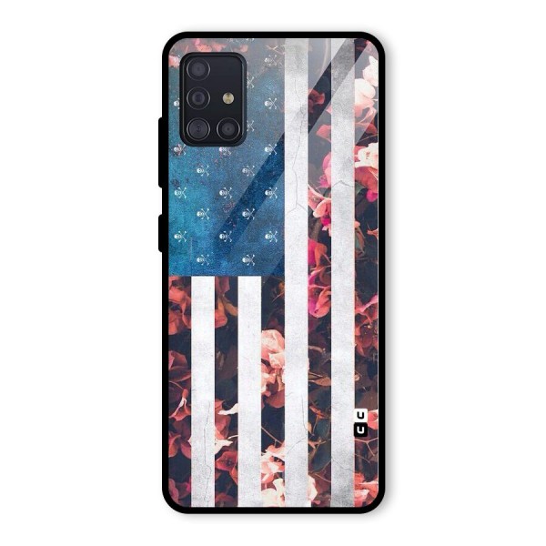 Flag Stripes Glass Back Case for Galaxy A51