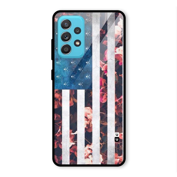 Flag Stripes Glass Back Case for Galaxy A52s 5G