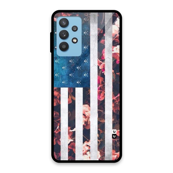 Flag Stripes Glass Back Case for Galaxy M32 5G