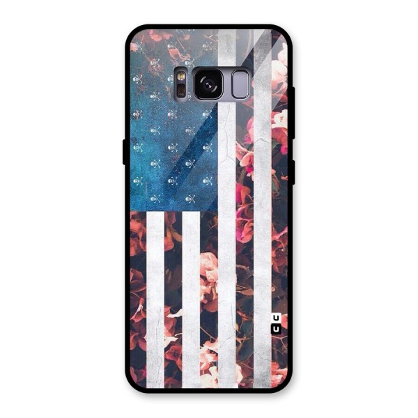 Flag Stripes Glass Back Case for Galaxy S8