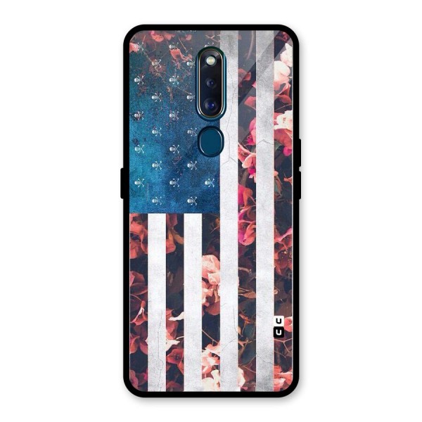 Flag Stripes Glass Back Case for Oppo F11 Pro