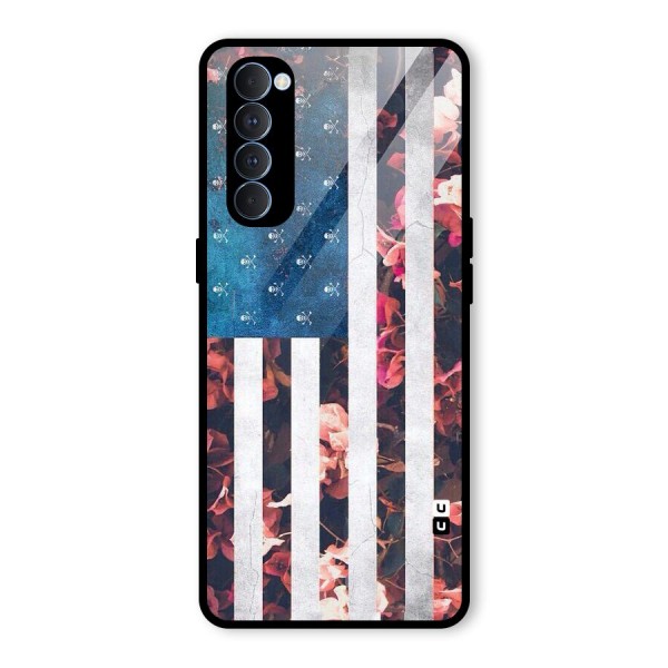 Flag Stripes Glass Back Case for Oppo Reno4 Pro