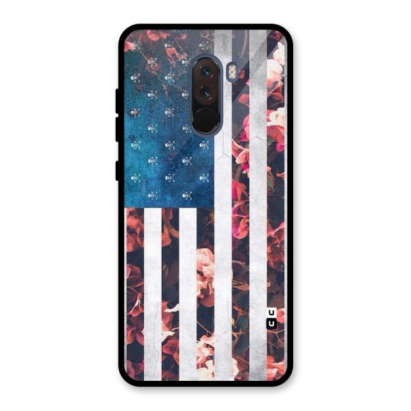 Flag Stripes Glass Back Case for Poco F1