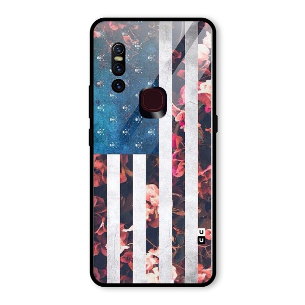 Flag Stripes Glass Back Case for Vivo V15