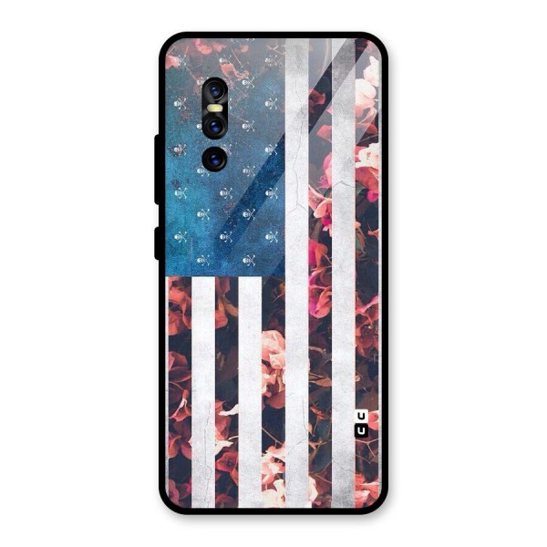 Flag Stripes Glass Back Case for Vivo V15 Pro