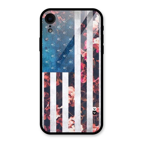 Flag Stripes Glass Back Case for XR