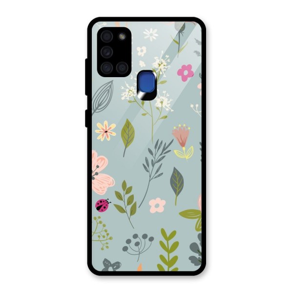 Flawless Flowers Glass Back Case for Galaxy A21s