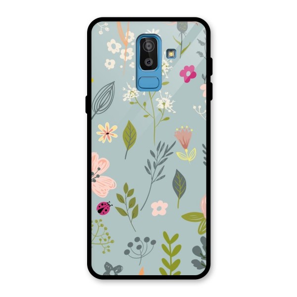 Flawless Flowers Glass Back Case for Galaxy J8