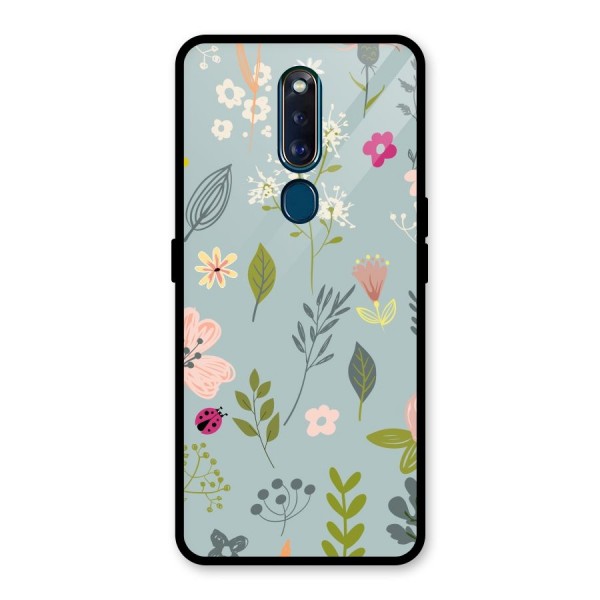 Flawless Flowers Glass Back Case for Oppo F11 Pro