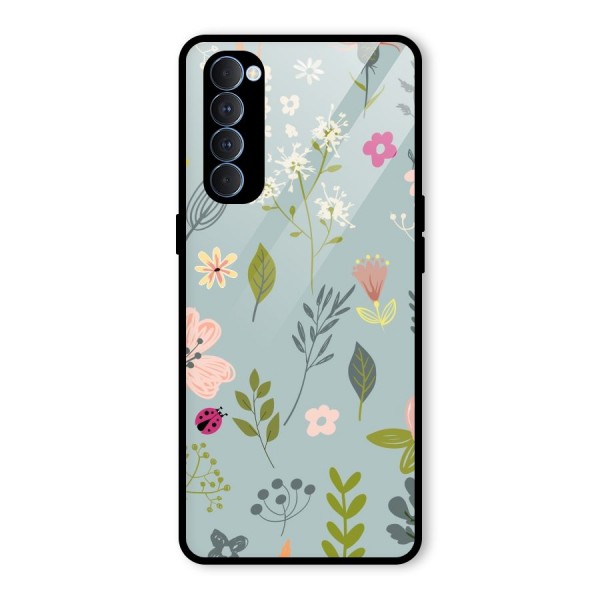 Flawless Flowers Glass Back Case for Oppo Reno4 Pro