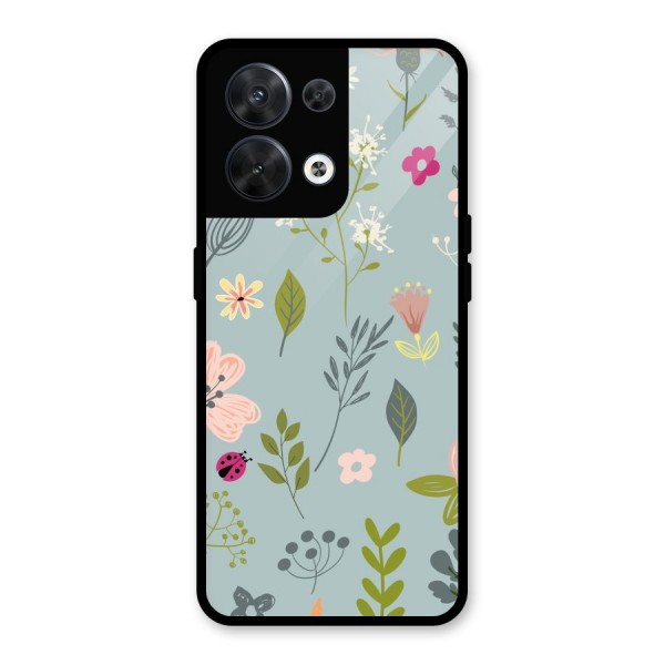 Flawless Flowers Glass Back Case for Oppo Reno8 5G