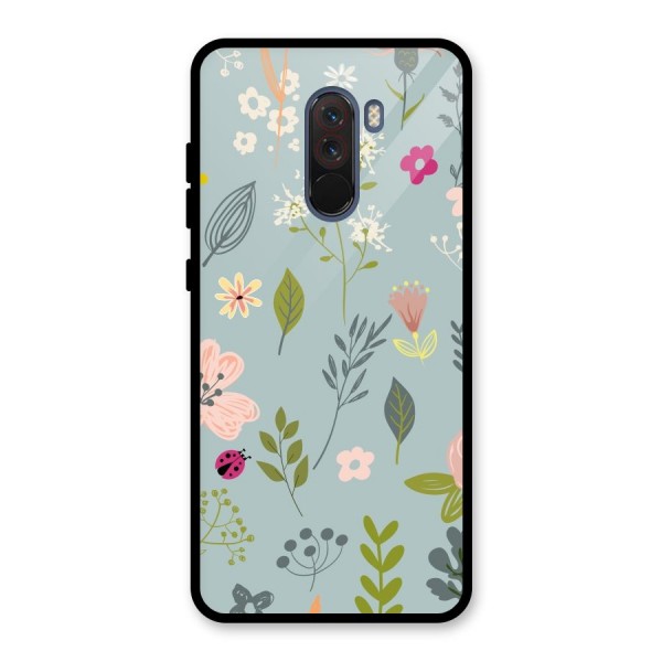 Flawless Flowers Glass Back Case for Poco F1