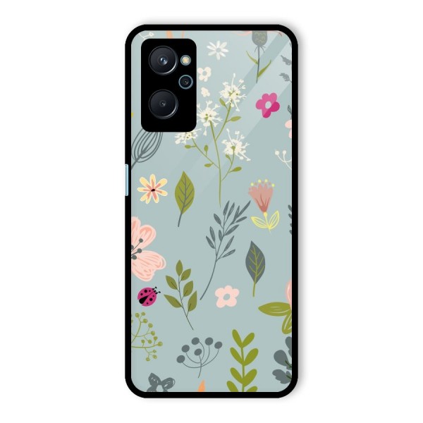 Flawless Flowers Glass Back Case for Realme 9i