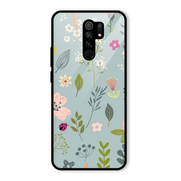 Flawless Flowers Glass Back Case for Redmi 9 Prime