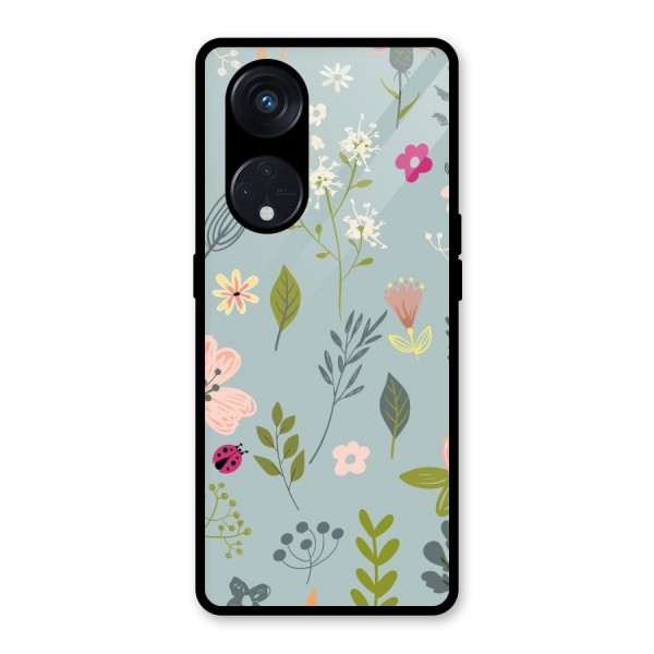 Flawless Flowers Glass Back Case for Reno8 T 5G