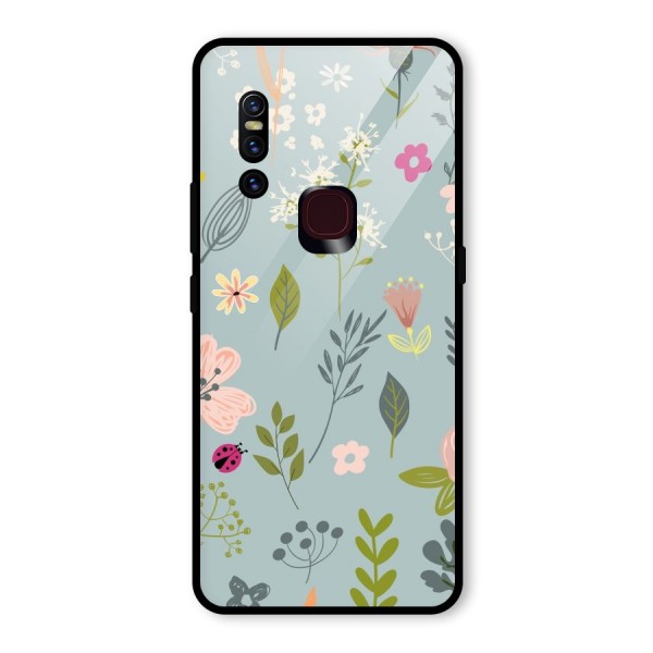 Flawless Flowers Glass Back Case for Vivo V15