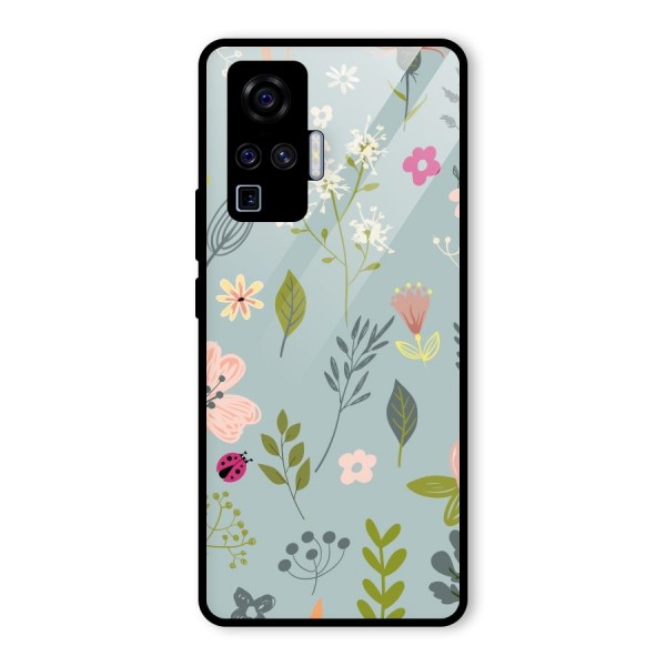 Flawless Flowers Glass Back Case for Vivo X50 Pro