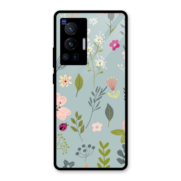 Flawless Flowers Glass Back Case for Vivo X70 Pro