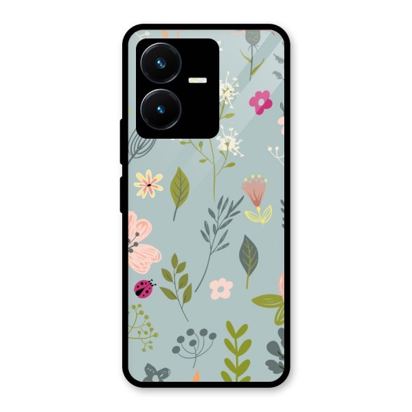 Flawless Flowers Glass Back Case for Vivo Y22