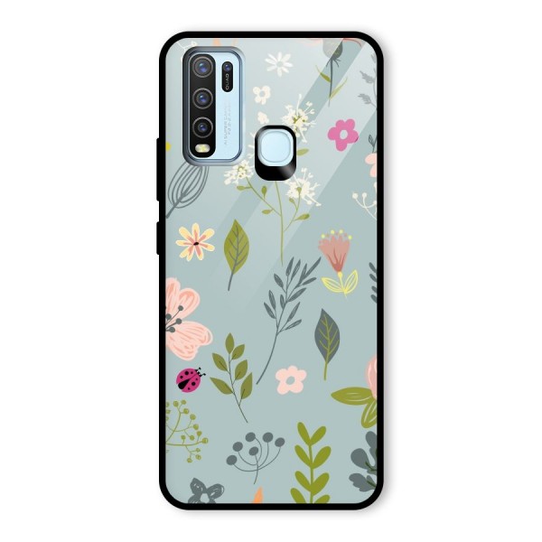 Flawless Flowers Glass Back Case for Vivo Y30