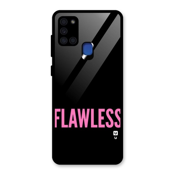 Flawless Pink Design Glass Back Case for Galaxy A21s