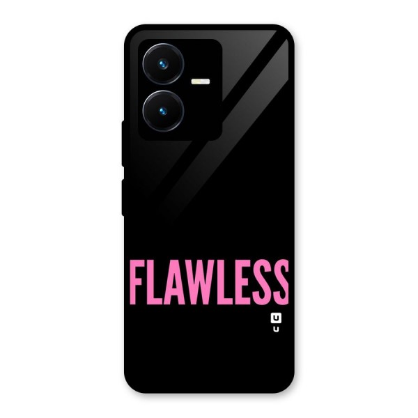 Flawless Pink Design Glass Back Case for Vivo Y22