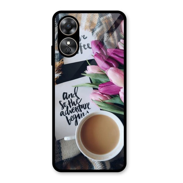 Floral Adventure Glass Back Case for Oppo A17