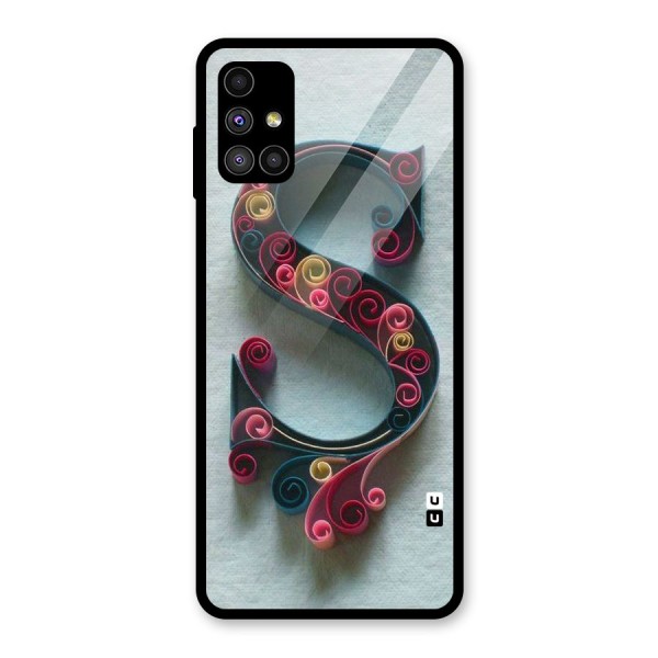 Floral Alphabet Glass Back Case for Galaxy M51