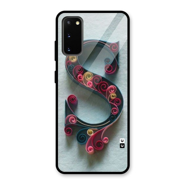 Floral Alphabet Glass Back Case for Galaxy S20