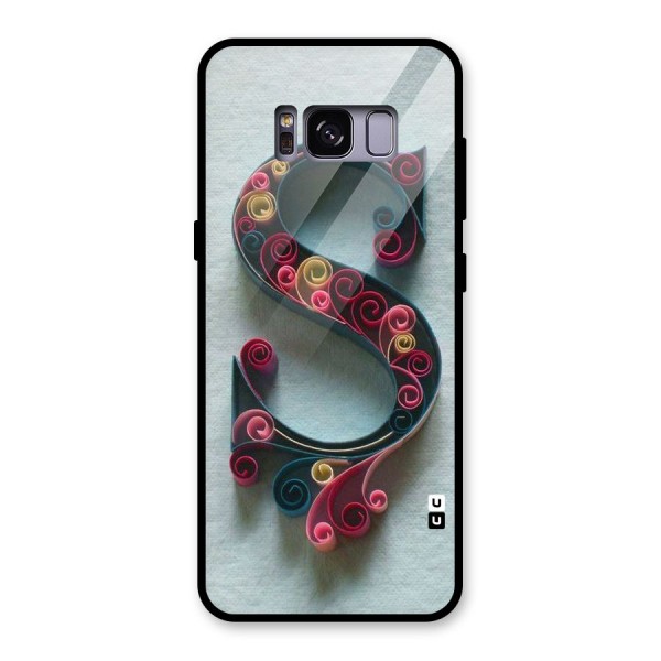 Floral Alphabet Glass Back Case for Galaxy S8