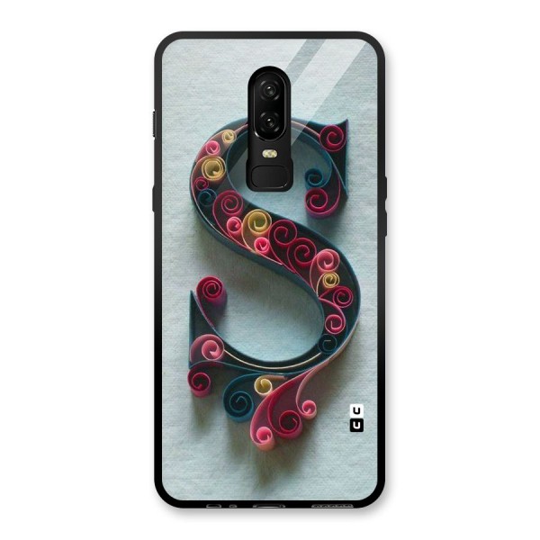 Floral Alphabet Glass Back Case for OnePlus 6