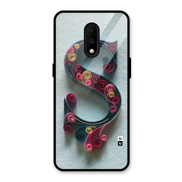 Floral Alphabet Glass Back Case for OnePlus 7