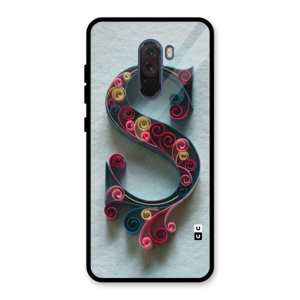 Floral Alphabet Glass Back Case for Poco F1