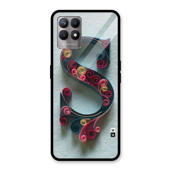 Floral Alphabet Glass Back Case for Realme 8i