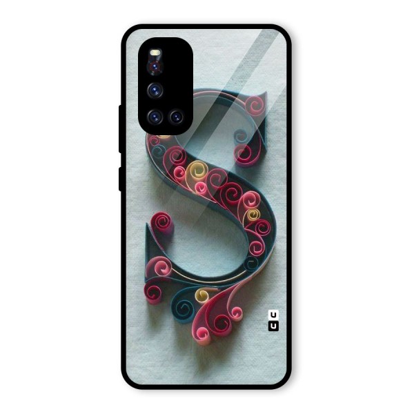 Floral Alphabet Glass Back Case for Vivo V19