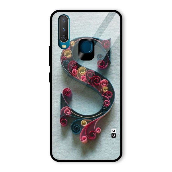 Floral Alphabet Glass Back Case for Vivo Y12