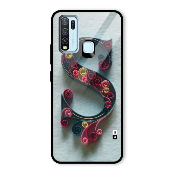 Floral Alphabet Glass Back Case for Vivo Y30