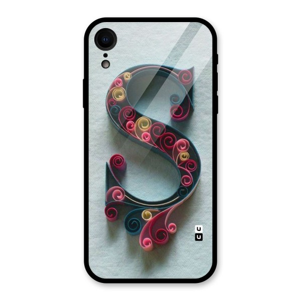 Floral Alphabet Glass Back Case for XR