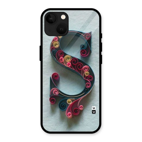 Floral Alphabet Glass Back Case for iPhone 13