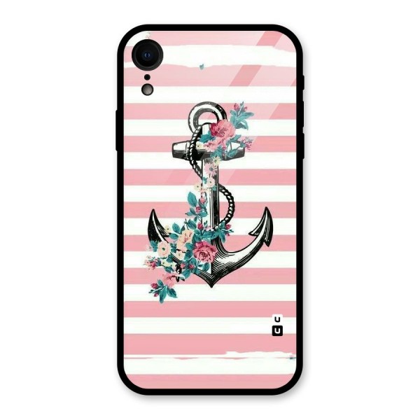 Floral Anchor Glass Back Case for XR