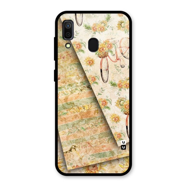 Floral Bicycle Glass Back Case for Galaxy A30