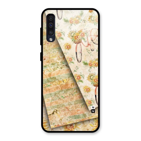 Floral Bicycle Glass Back Case for Galaxy A50s