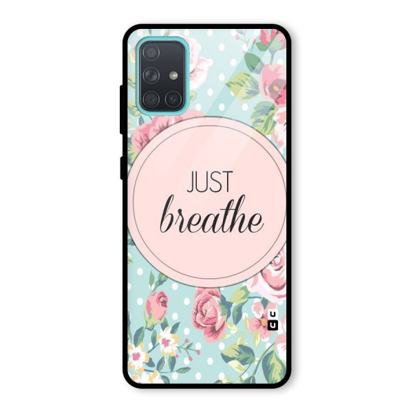 Floral Bloom Glass Back Case for Galaxy A71