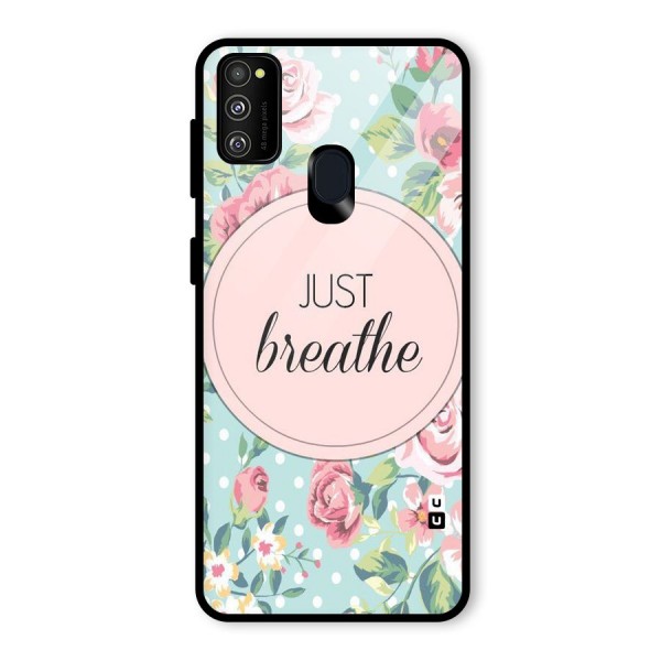 Floral Bloom Glass Back Case for Galaxy M21