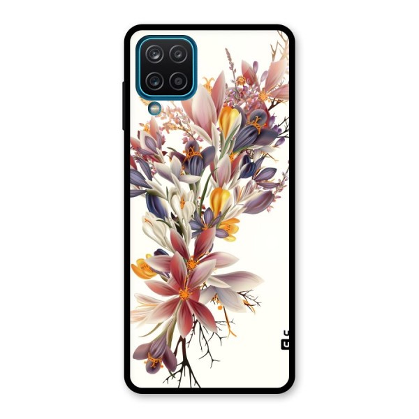 Floral Bouquet Glass Back Case for Galaxy A12