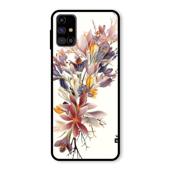 Floral Bouquet Glass Back Case for Galaxy M31s