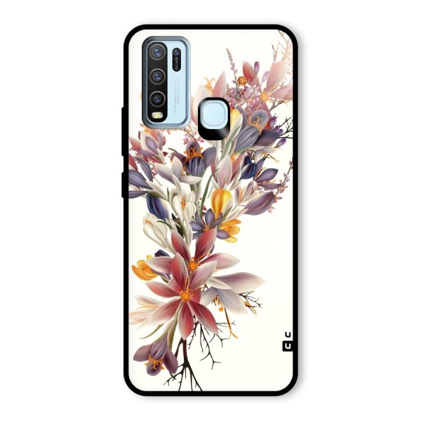 Floral Bouquet Glass Back Case for Vivo Y30