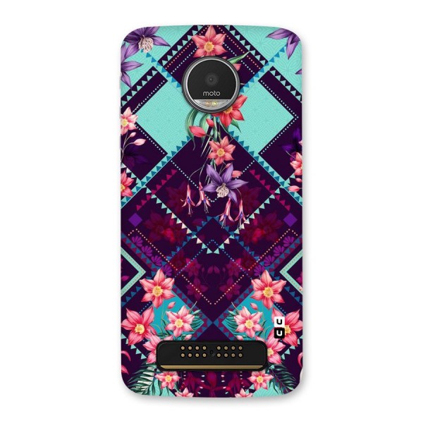 Floral Diamonds Back Case for Moto Z Play