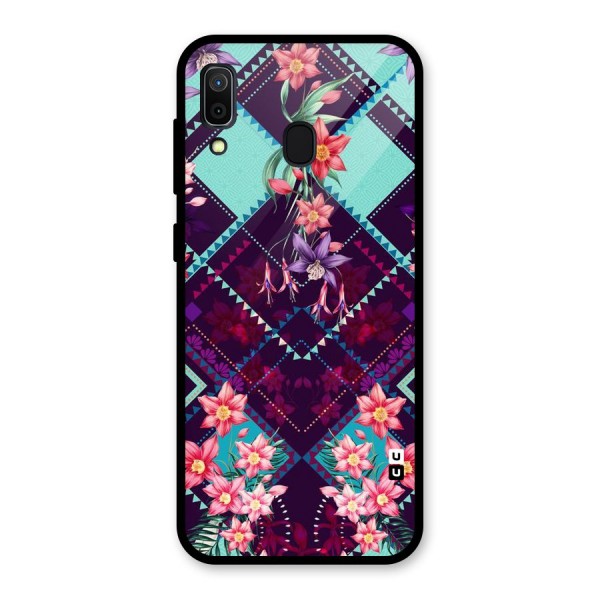 Floral Diamonds Glass Back Case for Galaxy A30