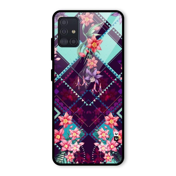 Floral Diamonds Glass Back Case for Galaxy A51